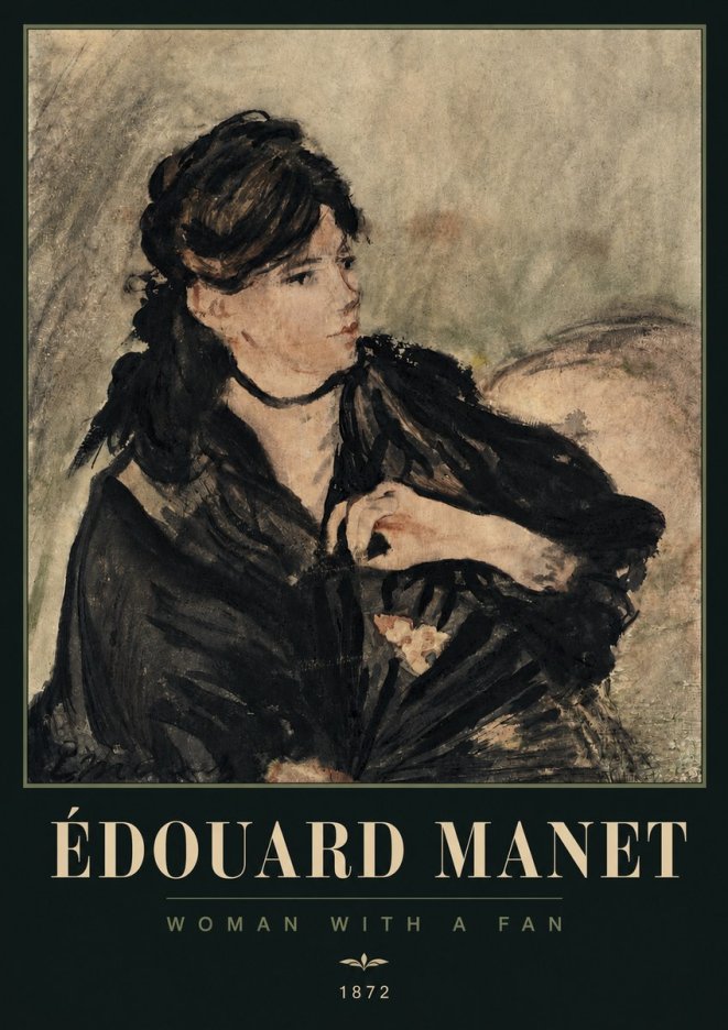 Édouard Manet Woman with a Fan No3 - Affiche