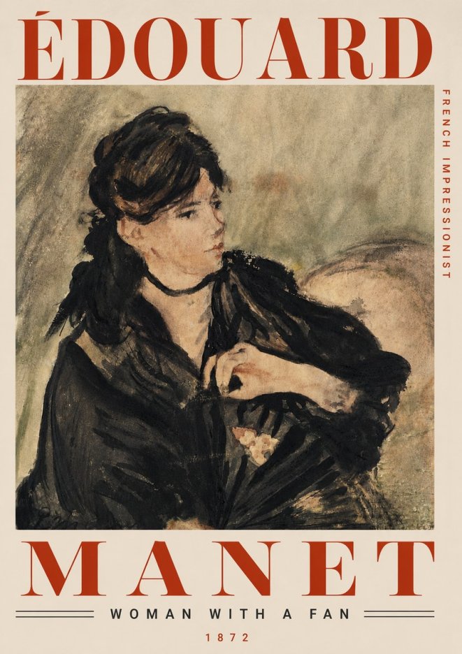 Édouard Manet Woman with a Fan No5 - Affiche