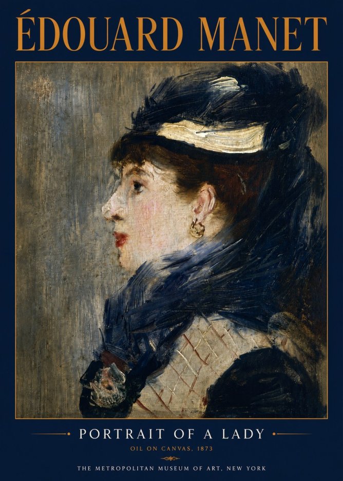 Édouard Manet Portrait of a Lady No4 - Affiche