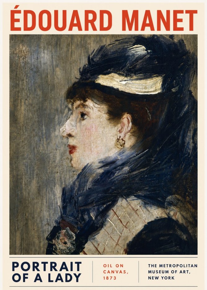 Édouard Manet Portrait of a Lady No5 - Affiche