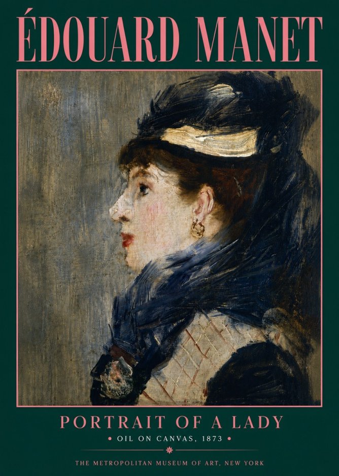 Édouard Manet Portrait of a Lady No6 - Affiche