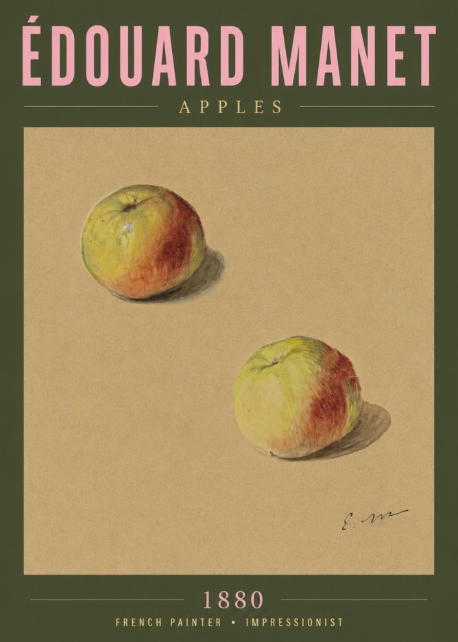 Édouard Manet Apples No5 - Affiche