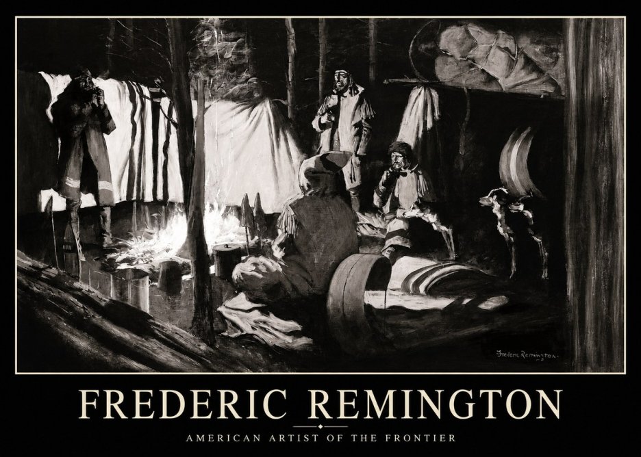 Frederic Remington A Trapper's Camp No1 - Affiche