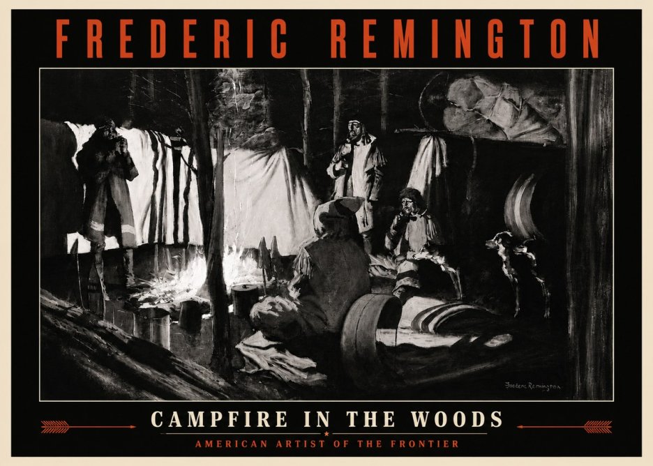 Frederic Remington A Trapper's Camp No4 - Affiche