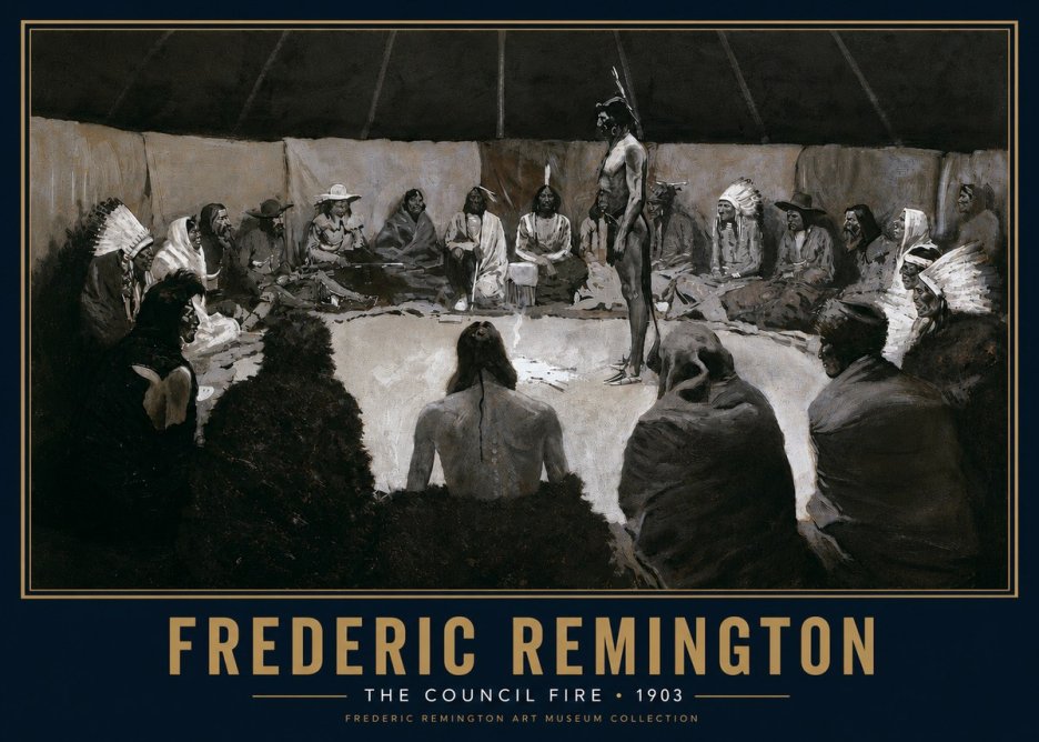 Frederic Remington The Council Fire II No5 - Affiche