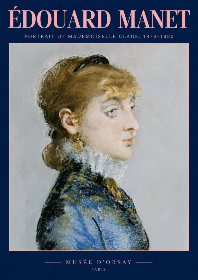 Édouard Manet Portrait of Mademoiselle Claus No3 - Affiche