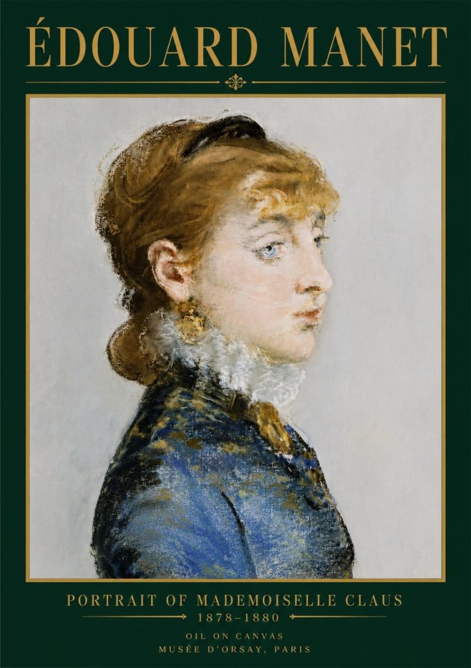 Édouard Manet Portrait of Mademoiselle Claus No5 - Affiche