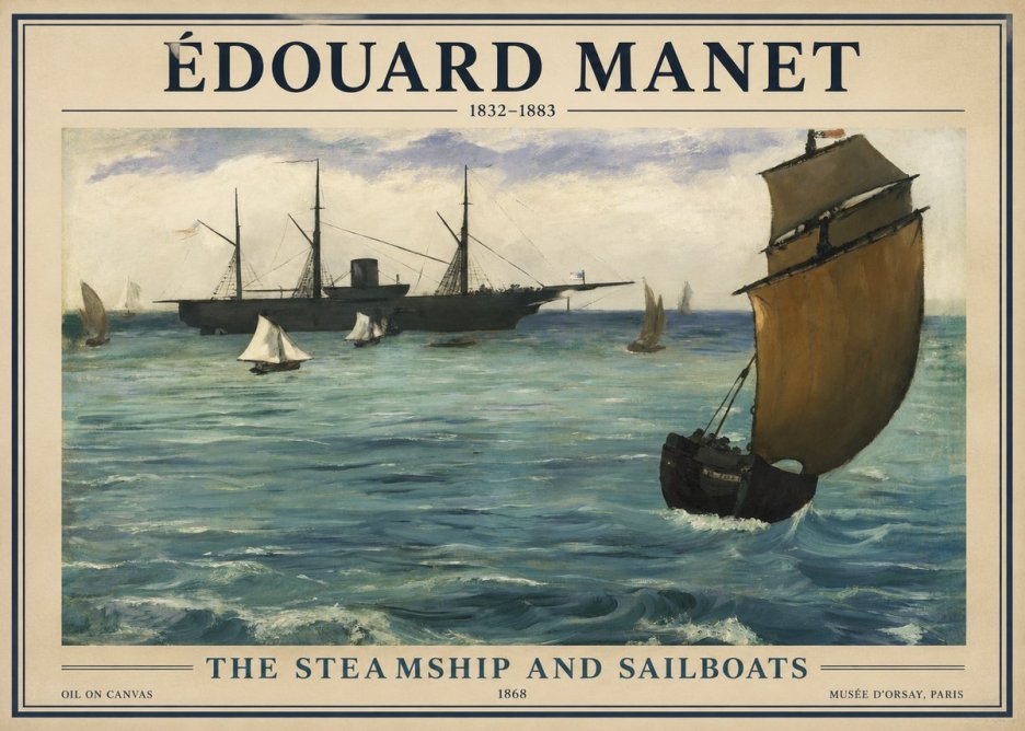 Édouard Manet At Sea No2 - Affiche
