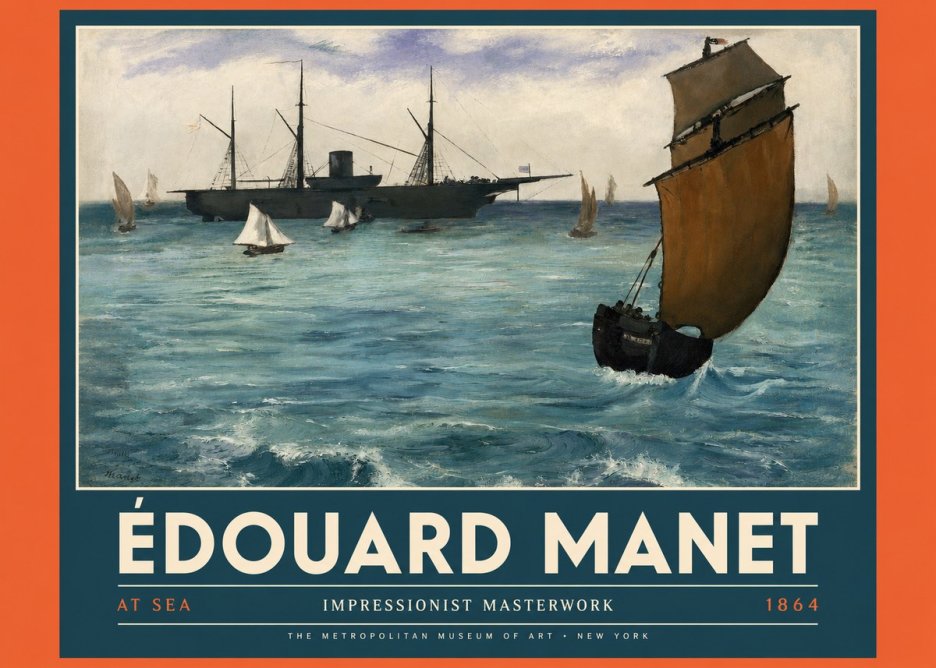 Édouard Manet At Sea No4 - Affiche
