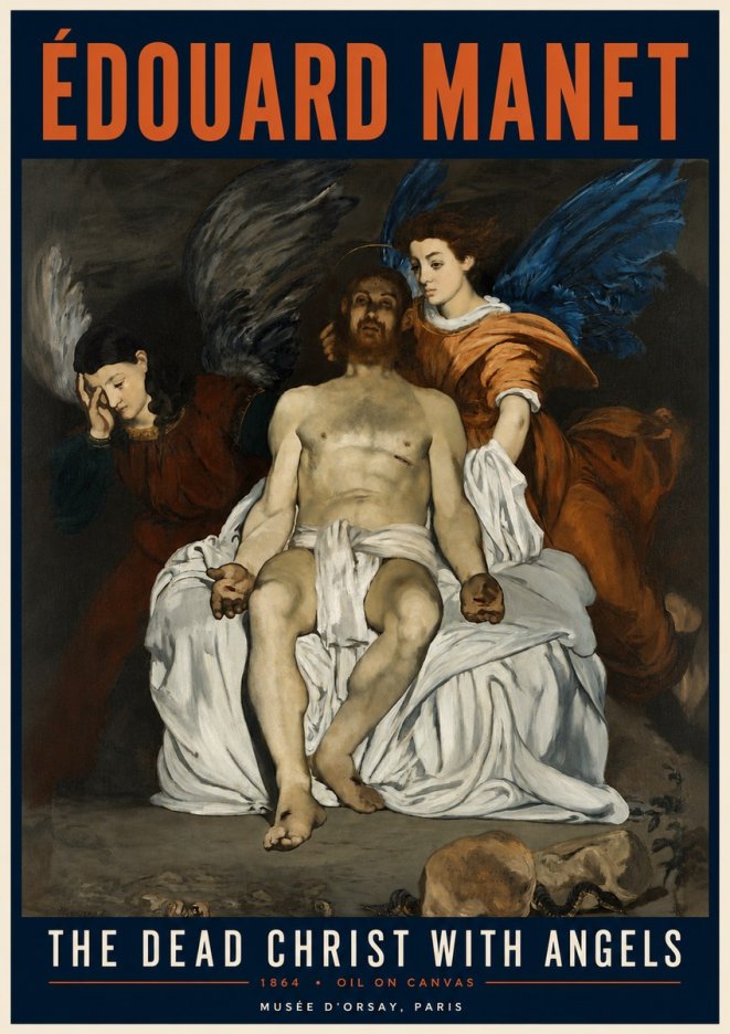 Édouard Manet The Dead Christ with Angels No4 - Affiche