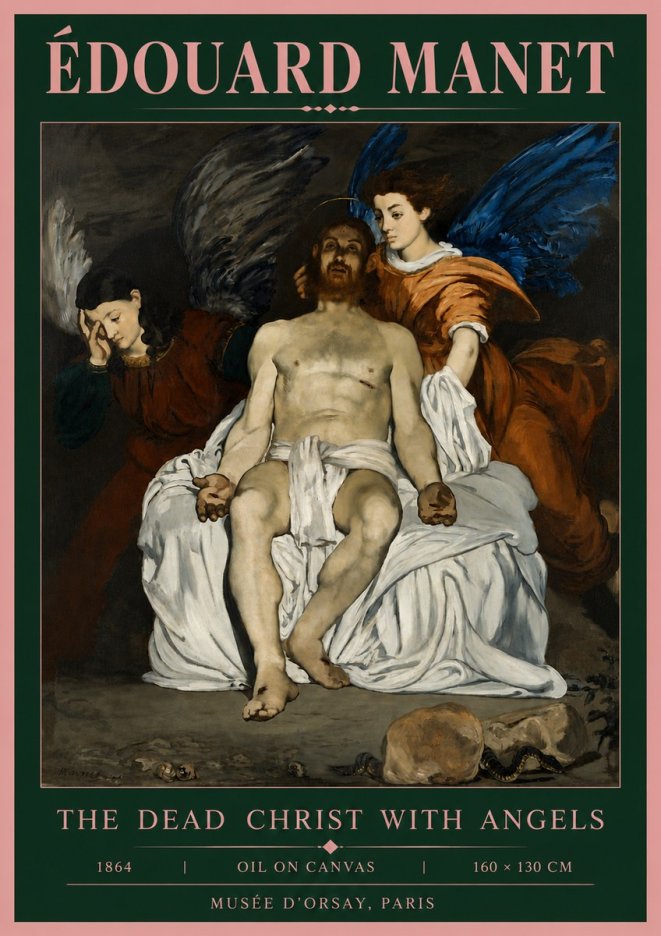 Édouard Manet The Dead Christ with Angels No5 - Affiche