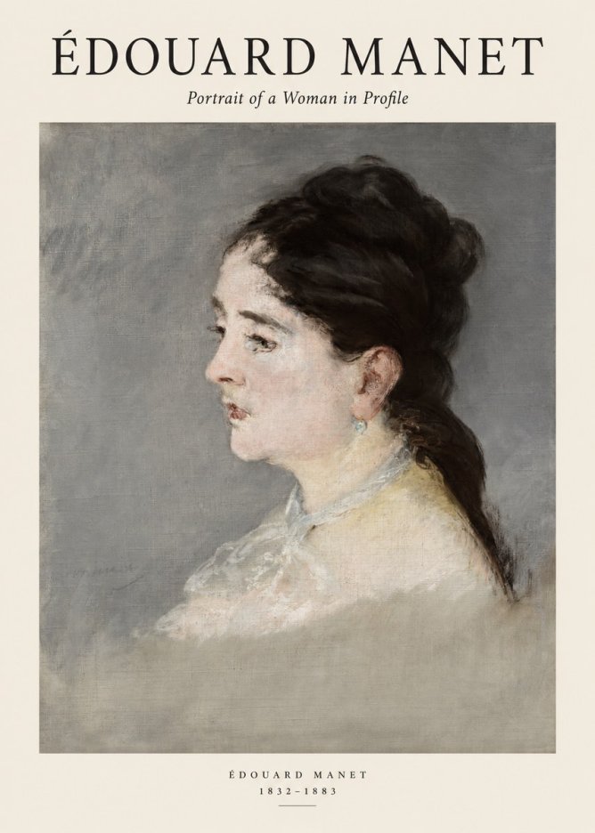 Édouard Manet Portrait of a Woman in Profile No1 - Affiche