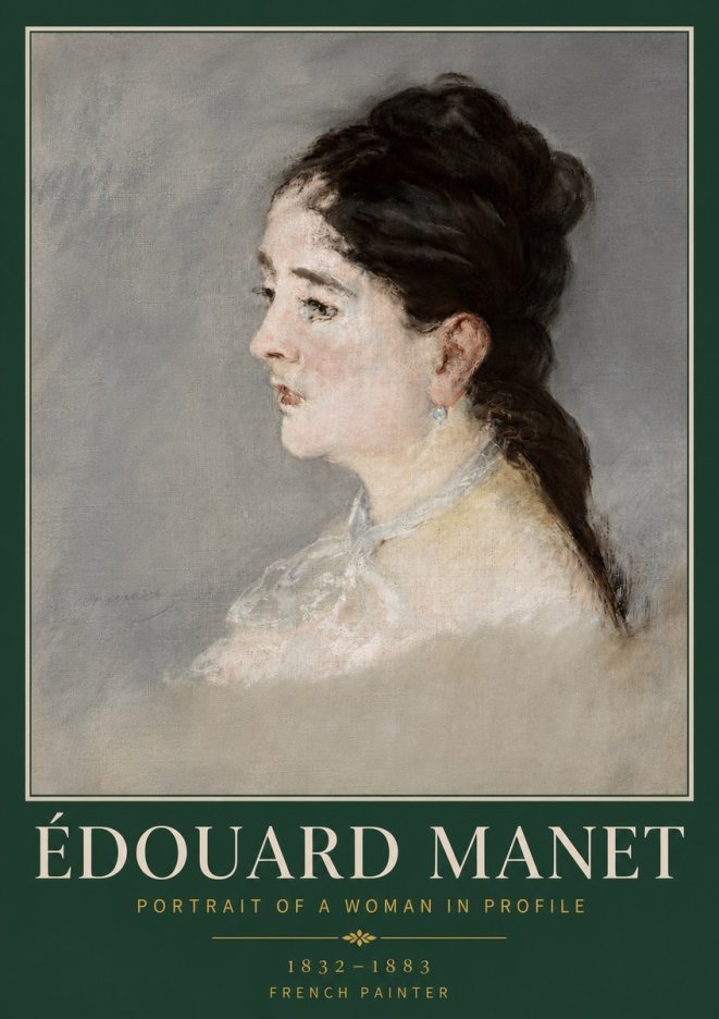 Édouard Manet Portrait of a Woman in Profile No4 - Affiche