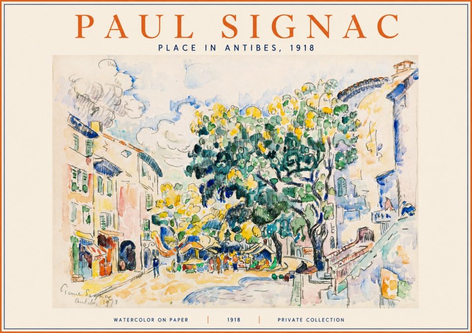 Signac Place in Antibes, 1918 No2 - Affiche