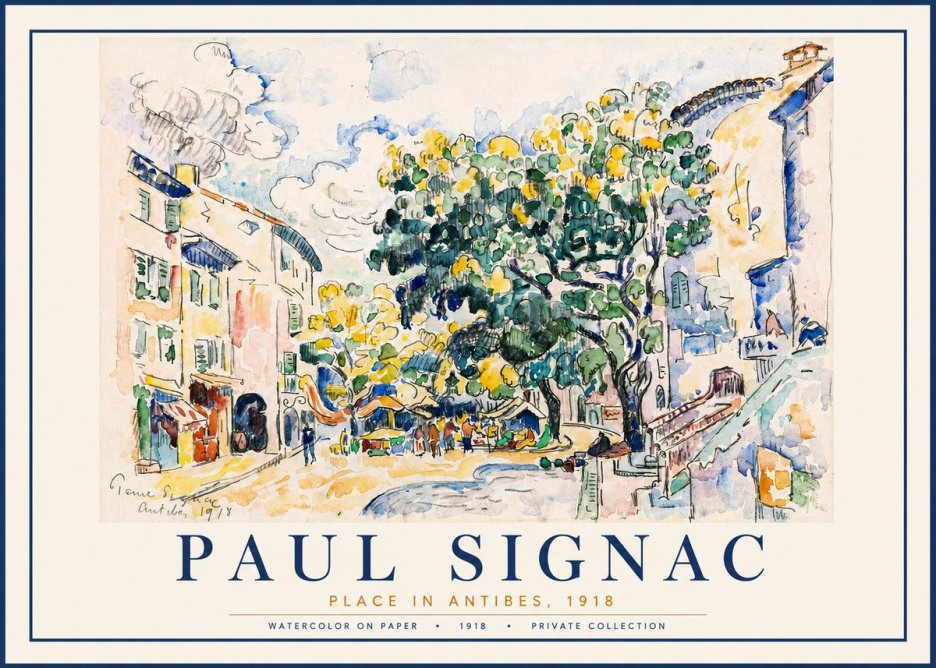 Signac Place in Antibes, 1918 No5 - Affiche