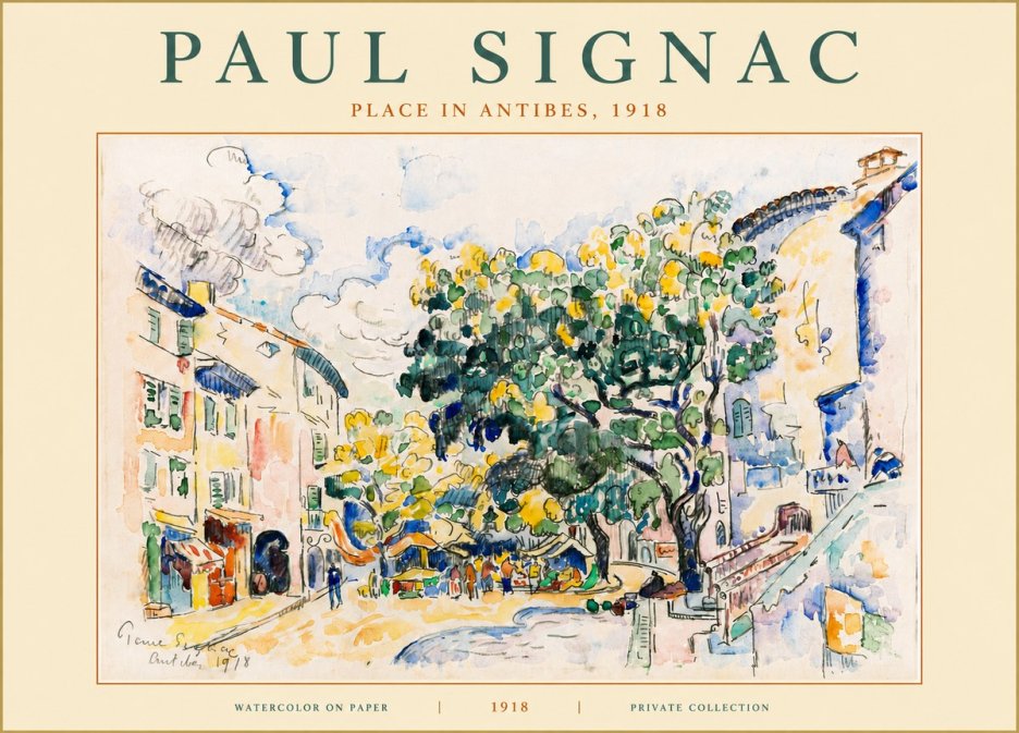 Signac Place in Antibes, 1918 No6 - Affiche