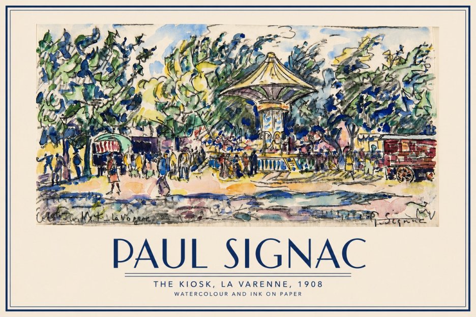 Signac The Kiosk, La Varenne, 1908 No3 - Affiche