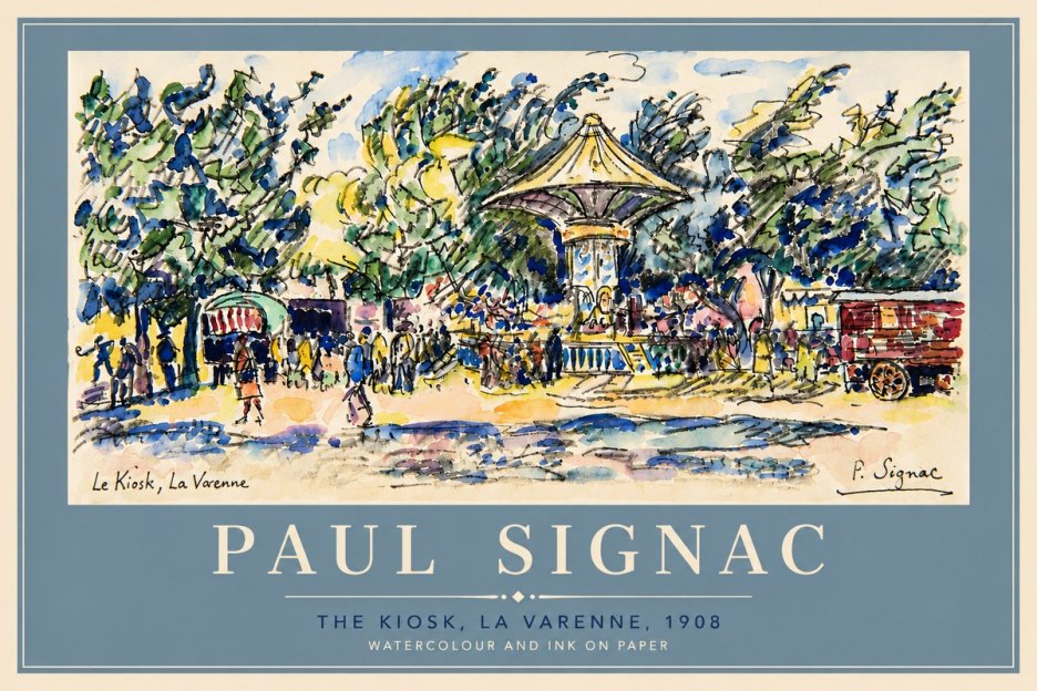Signac The Kiosk, La Varenne, 1908 No5 - Affiche