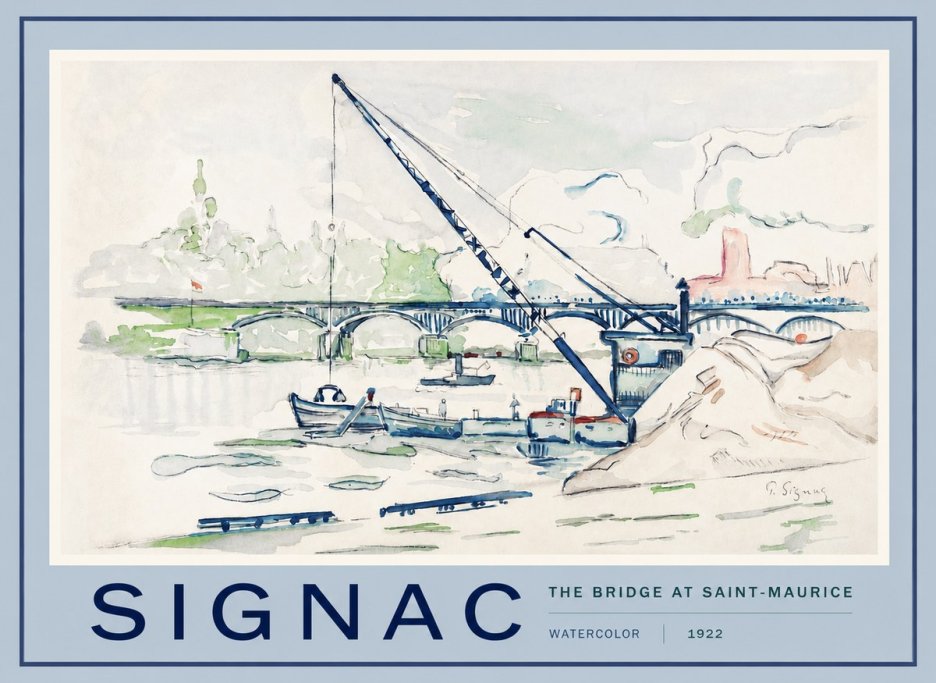 Signac The Bridge at Saint-maurice No2 - Affiche