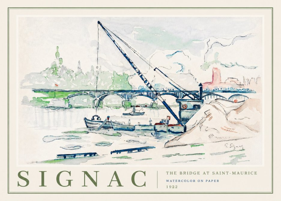 Signac The Bridge at Saint-maurice No6 - Affiche
