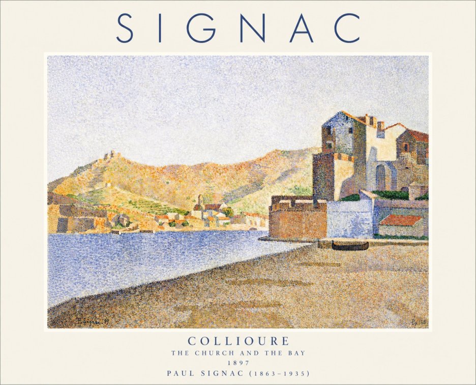 Signac Collioure - the Church and the Bay No1 - Affiche