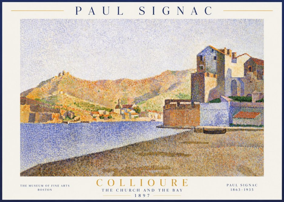 Signac Collioure - the Church and the Bay No3 - Affiche