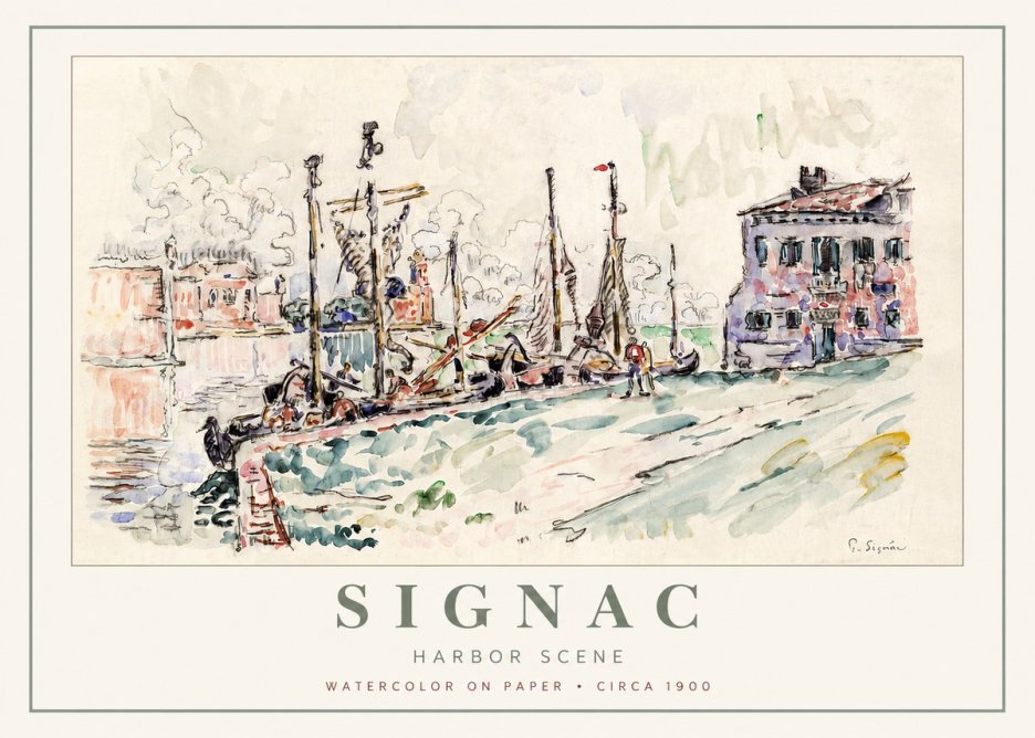 Signac Harbor Scene No2 - Affiche