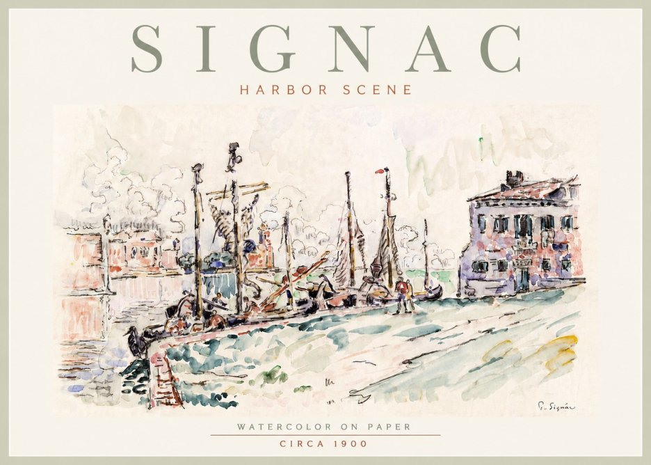 Signac Harbor Scene No6 - Affiche