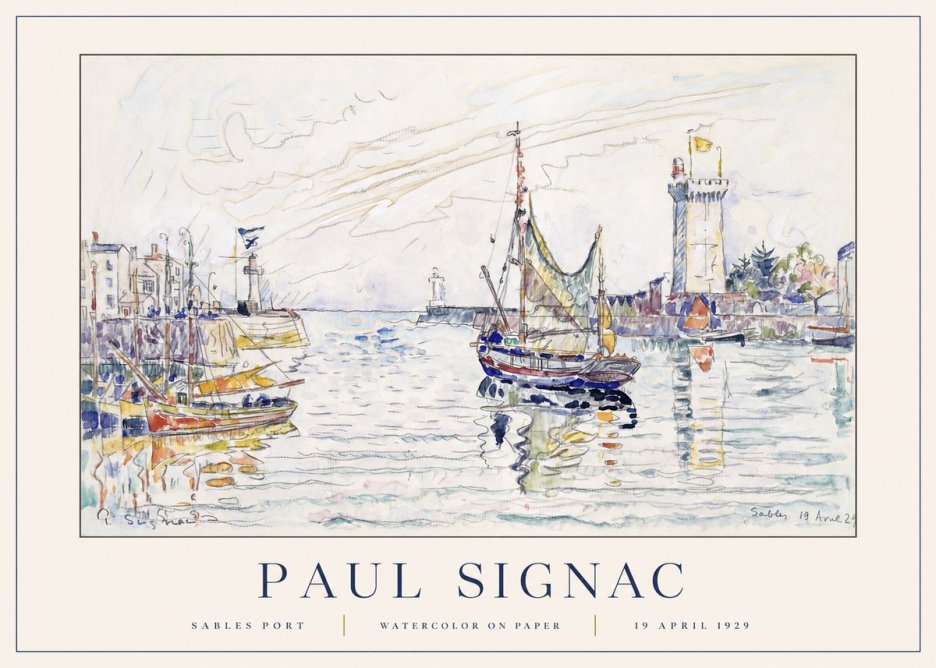 Signac Sables Port No1 - Affiche
