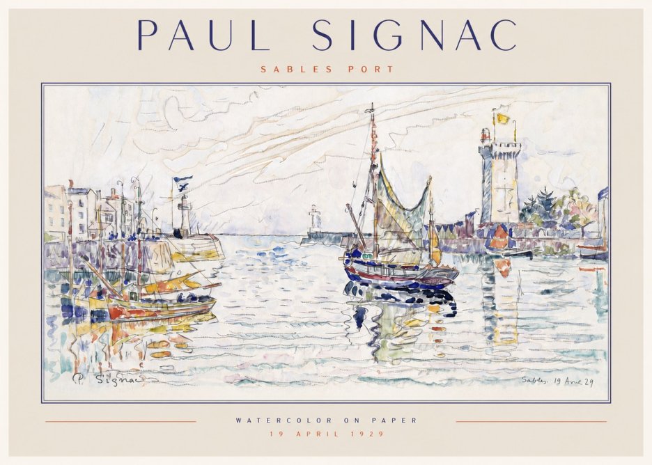 Signac Sables Port No3 - Affiche