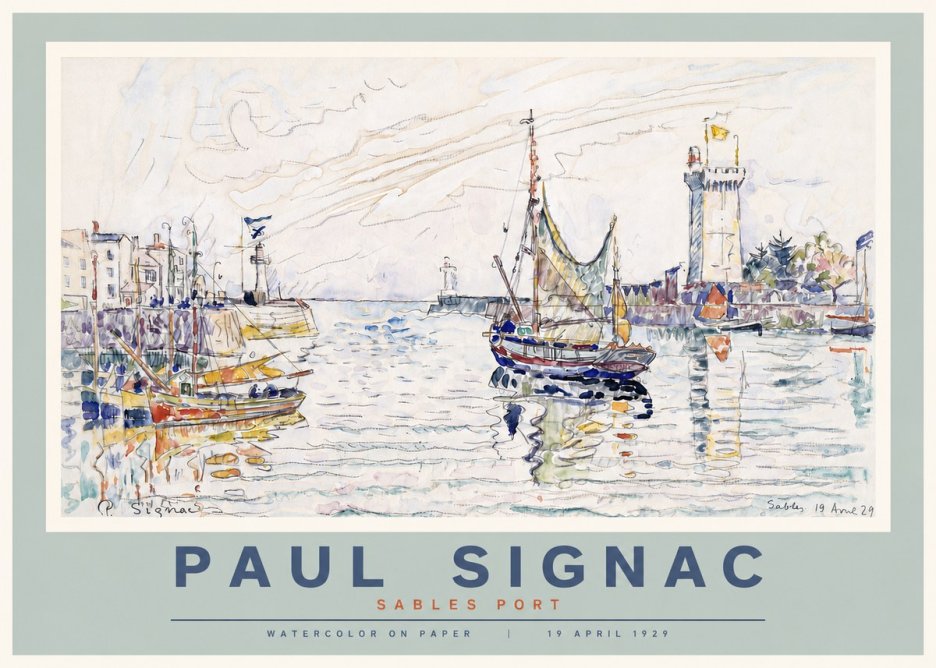 Signac Sables Port No4 - Affiche