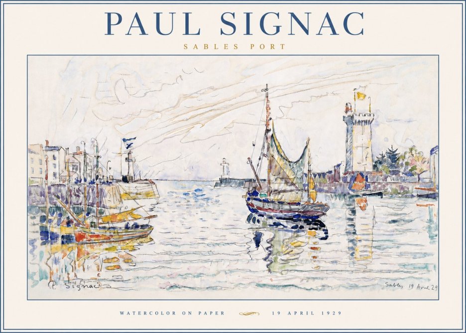 Signac Sables Port No6 - Affiche