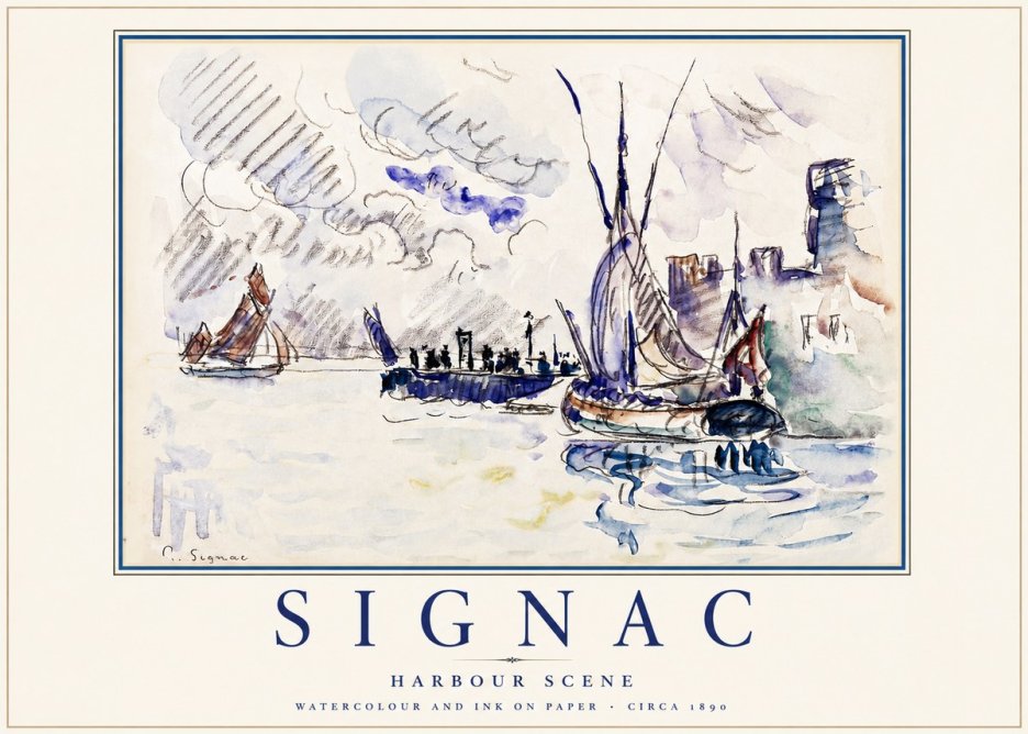 Signac Harbour Scene No3 - Affiche