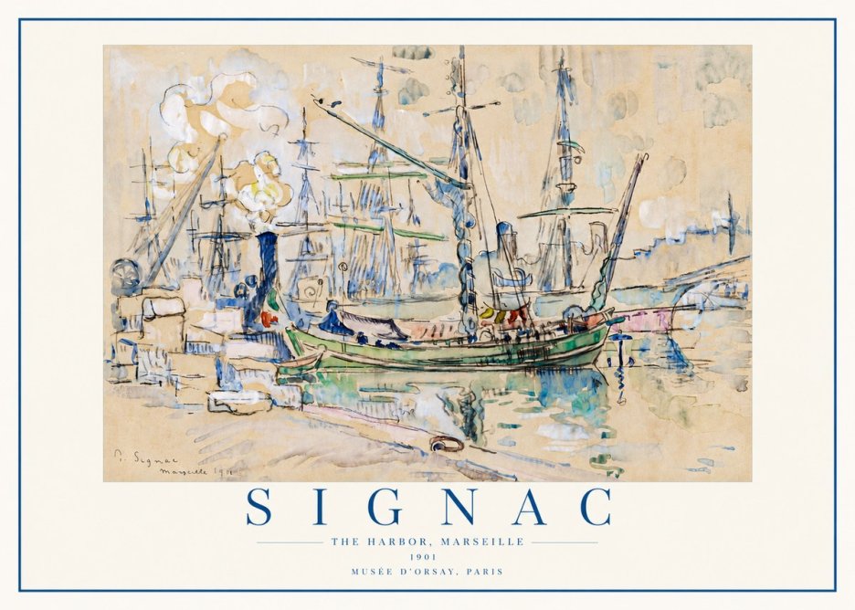 Signac The Harbor, Marseille No4 - Affiche