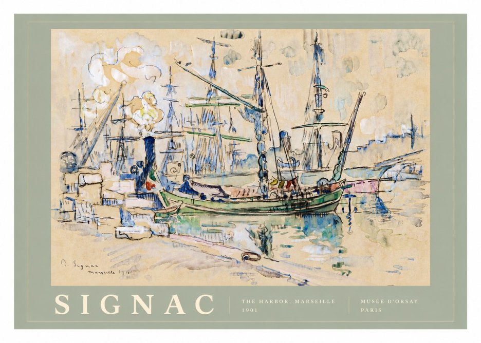 Signac The Harbor, Marseille No5 - Affiche