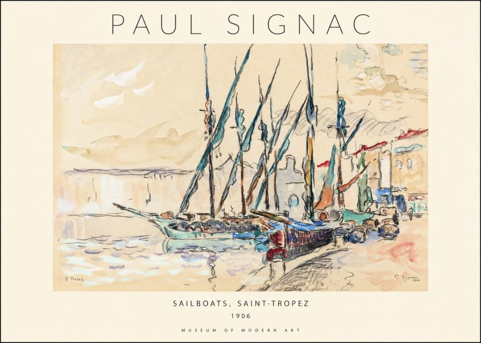 Signac Sailboats, Saint-tropez No1 - Affiche