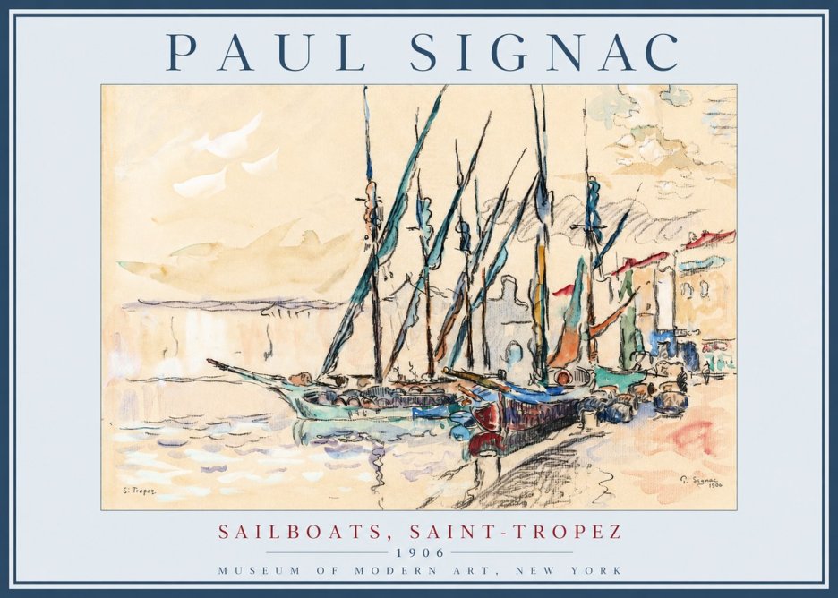 Signac Sailboats, Saint-tropez No2 - Affiche