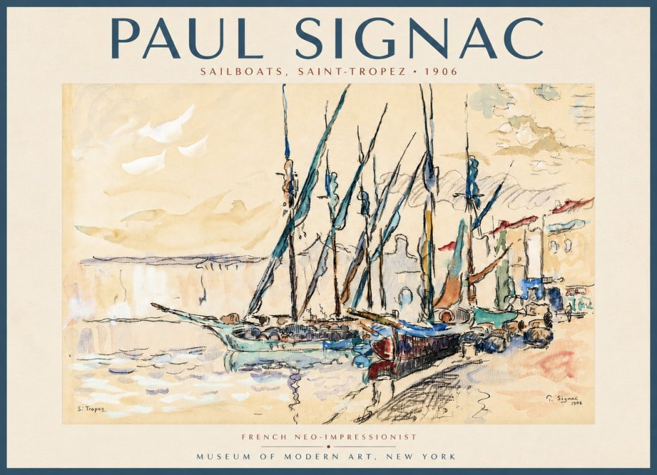 Signac Sailboats, Saint-tropez No5 - Affiche