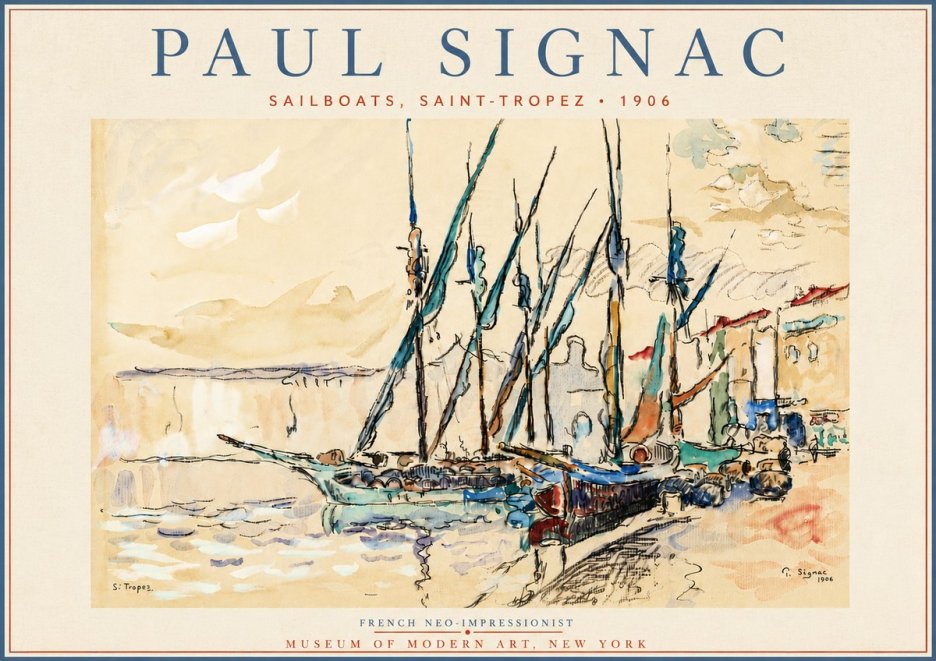Signac Sailboats, Saint-tropez No6 - Affiche