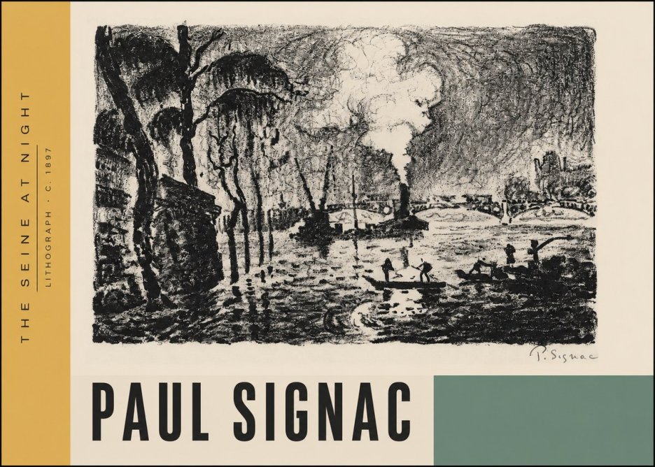 Signac The Seine at Night No4 - Affiche