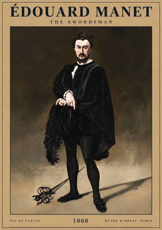Édouard Manet The Swordsman No3 - Affiche
