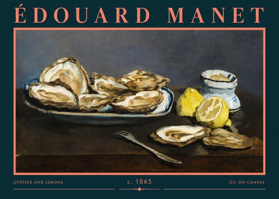 Édouard Manet Oysters and Lemons No2 - Affiche