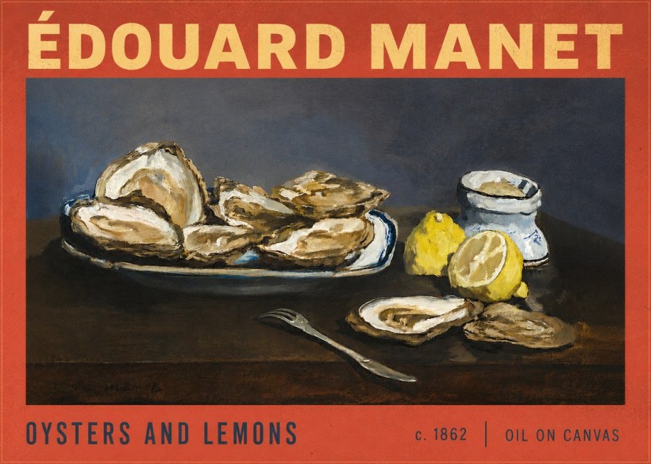 Édouard Manet Oysters and Lemons No6 - Affiche