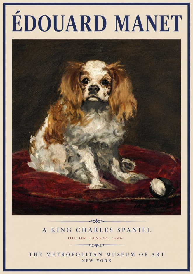 Édouard Manet A King Charles Spaniel No5 - Affiche