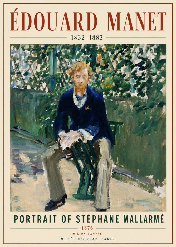 Édouard Manet Portrait of Stéphane Mallarmé II No5 - Affiche