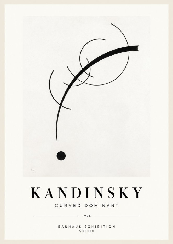 Kandinsky Curved Dominant No1 - Affiche