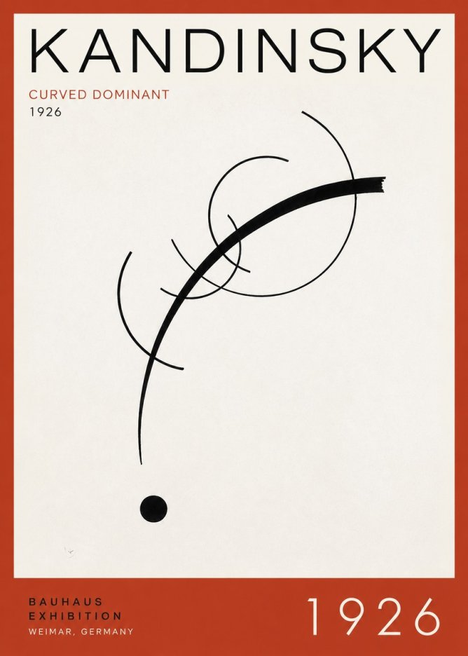 Kandinsky Curved Dominant No3 - Affiche