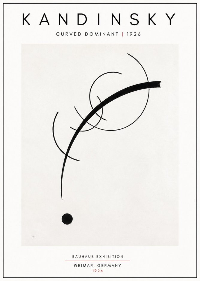 Kandinsky Curved Dominant No5 - Affiche