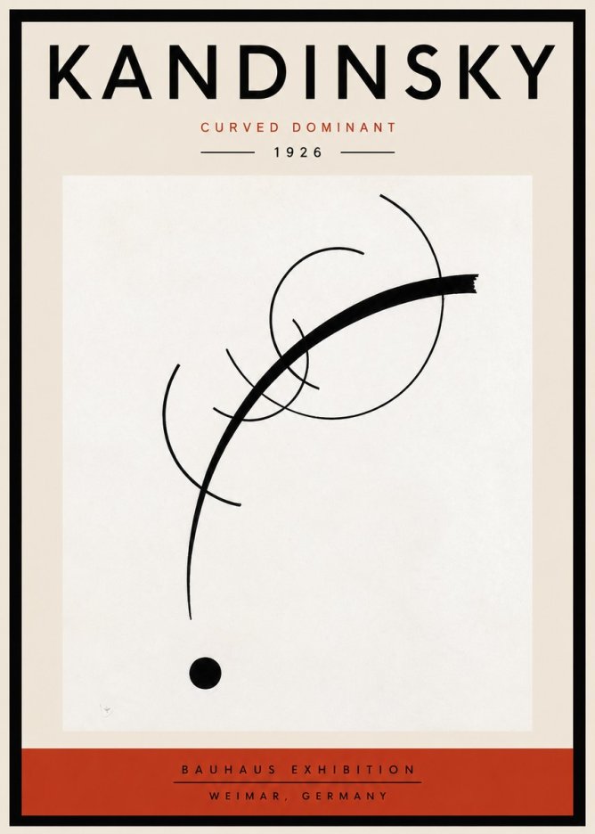 Kandinsky Curved Dominant No6 - Affiche
