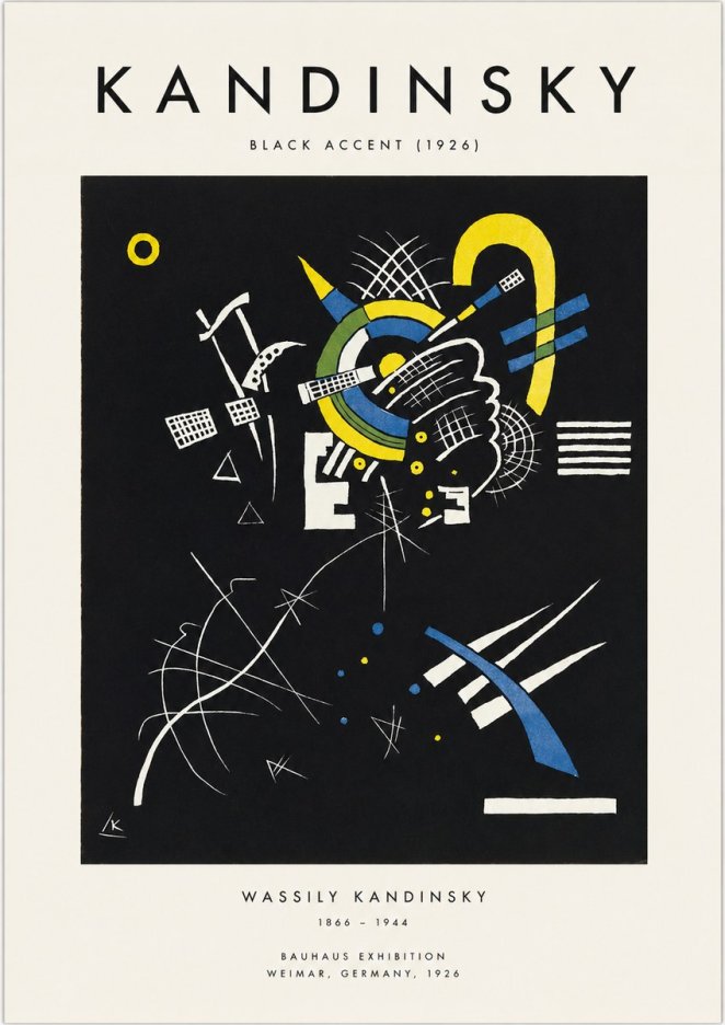 Kandinsky Black Accent (1926) No1 - Affiche